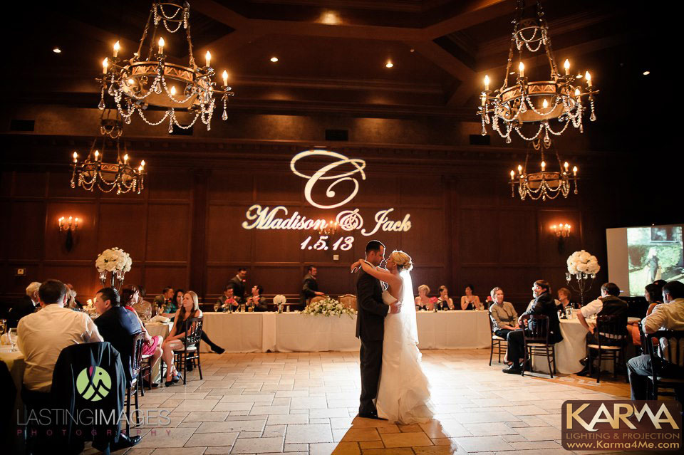 Villa Siena Wedding Monogram Gobo 1/5/13 Madison and Jack Gilbert AZ
